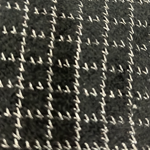 Marc By Marc Jacobs Black Nylon Angora Knit Sweater with Silver Metallic Argyle - Picture 9 of 11